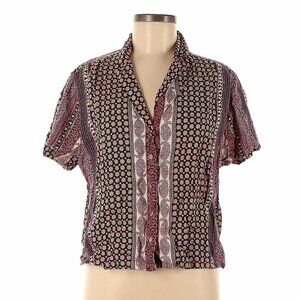 Rachel Zoe Paisley short-sleeve button down shirt - size M